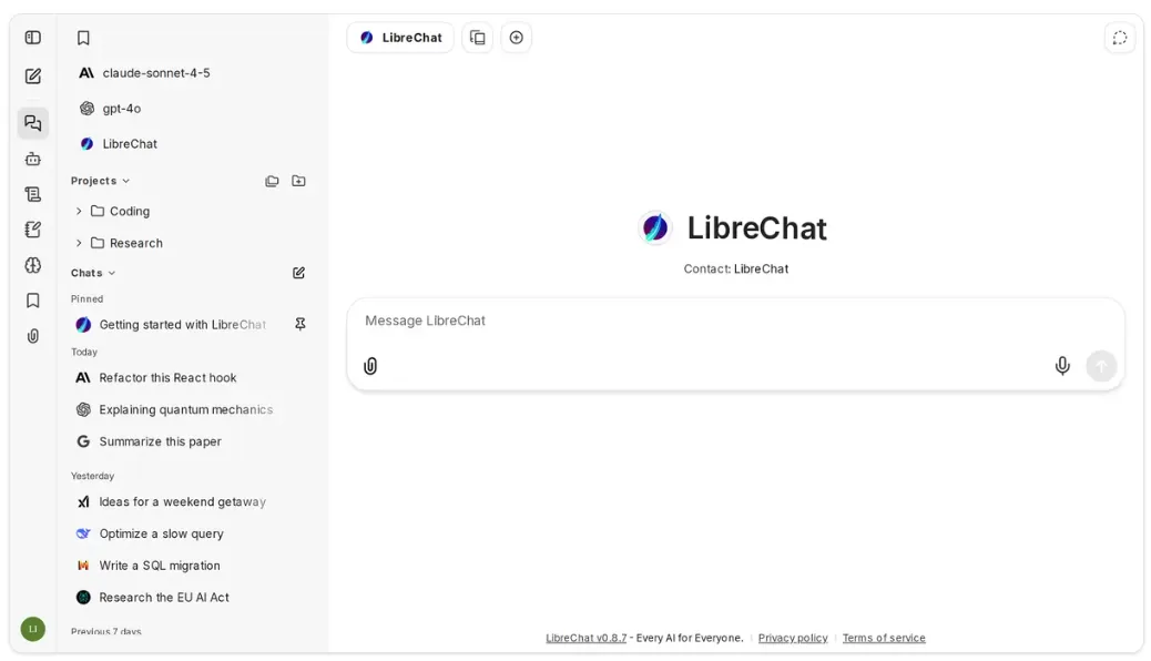 LibreChat — endpoint TokenSaver